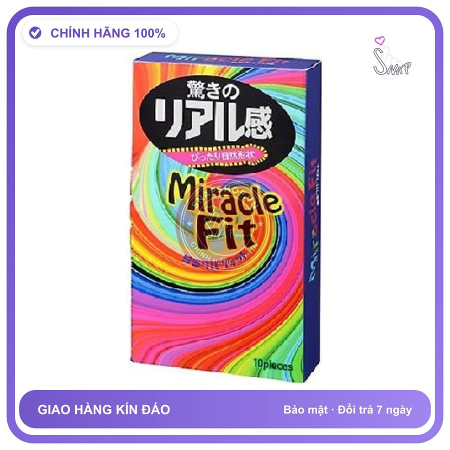 (Che Tên) Bao Cao Su Size Nhỏ Sagami Miracle Fit 10s Che Tên SP Hộp Trắng Kín