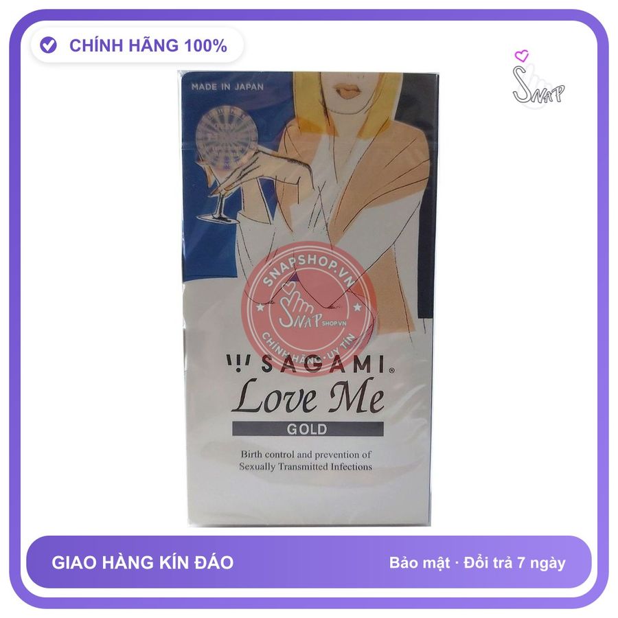 (Che Tên) Bao Cao Su Không Mùi Sagami Love Me Gold Bảo Mật Tuyệt Đối