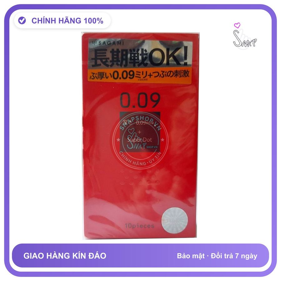 (Che Tên) Bao Cao Su Siêu Gai Sagami Super Dot - Made in Japan Hộp Trắng Kín