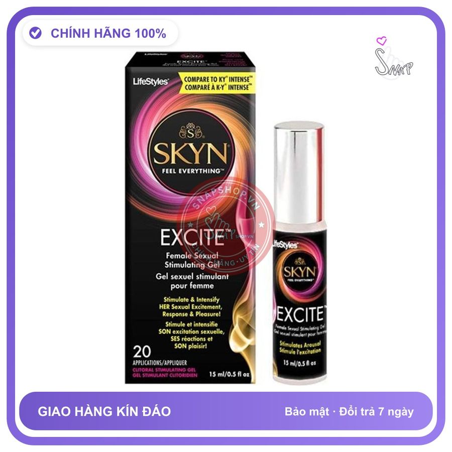 (Che Tên) Gel tăng khoái cảm cho nữ LifeStyles Excite 15ml Hỗ Trợ 24/7