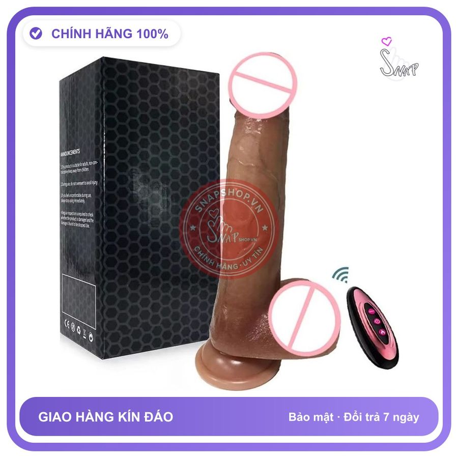 (Che Tên) Dương Vật Giả Rung + Thụt + Ngoáy + Tạo Nhiệt Silicon Mềm Dẻo - Snapshop