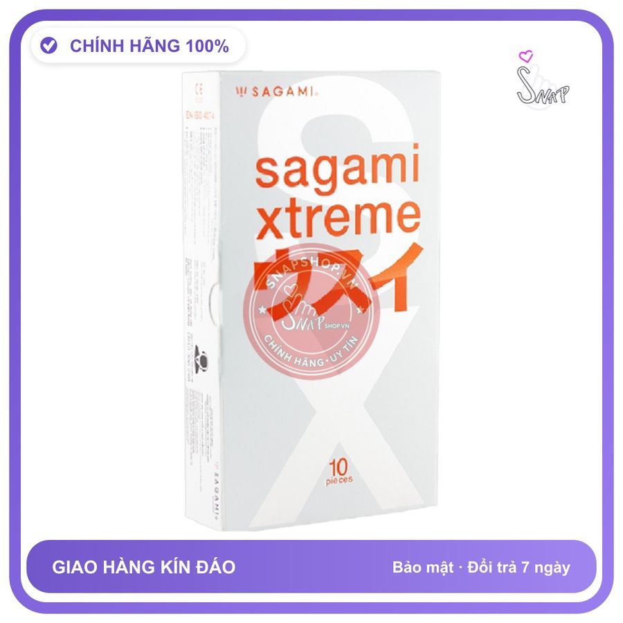 (Che Tên) Bao cao su Sagami Superthin trơn, cảm giác chân thật, Hộp 10 bao - Hàng Mới Về
