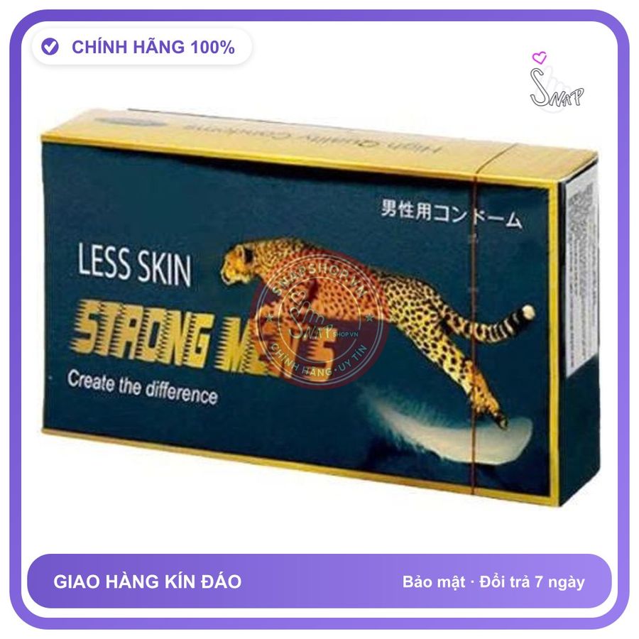 (Che Tên) Bao cao su Strongmen 'S trơn, kéo dài thời gian, ôm sát, Hộp 12b Hộp Trắng Kín