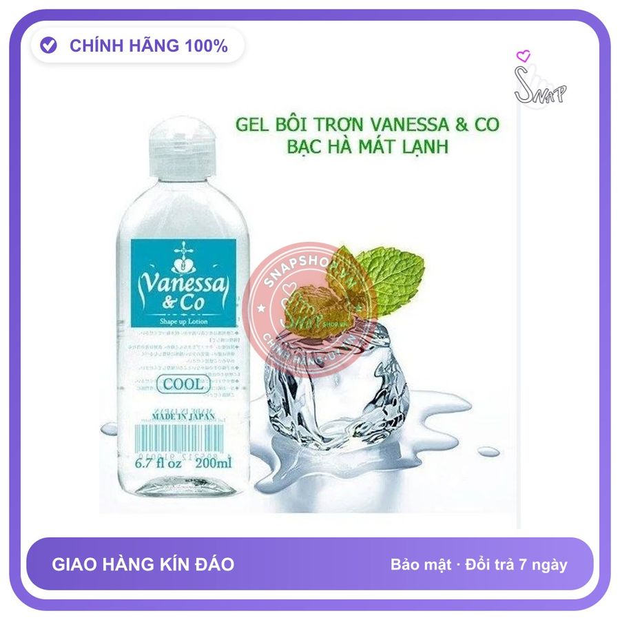 (Che Tên) Gel Bôi Tr.ơn Mát Lạnh Bạc Hà Vaneesa & Co Cool nhập khẩu Nhật Bản 200ml Chuẩn Auth