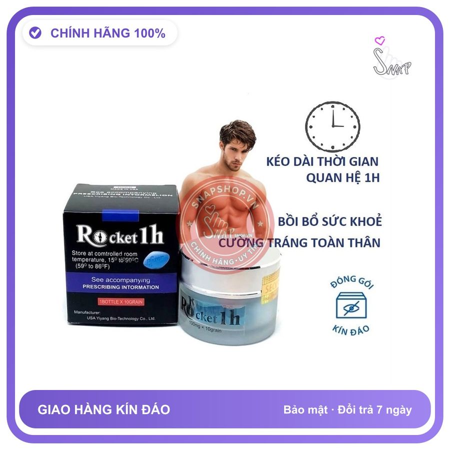 (Che Tên) Rocket 1h Tăng cường sinh lý cho nam mua 3 tặng 1 Cao Cấp Bảo Đảm