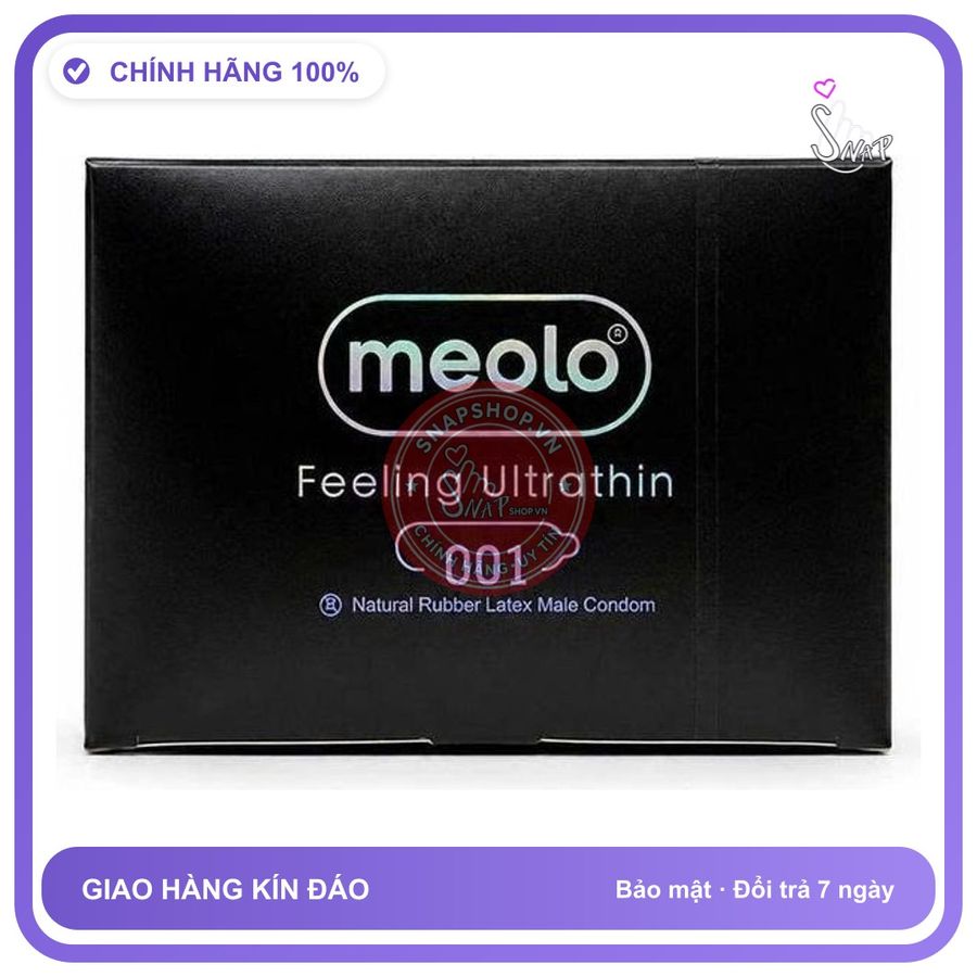 (Che Tên) Bao cao su Meolo 001 cao cấp, siêu mỏng, trơn, cảm giác chân thật - Snapshop