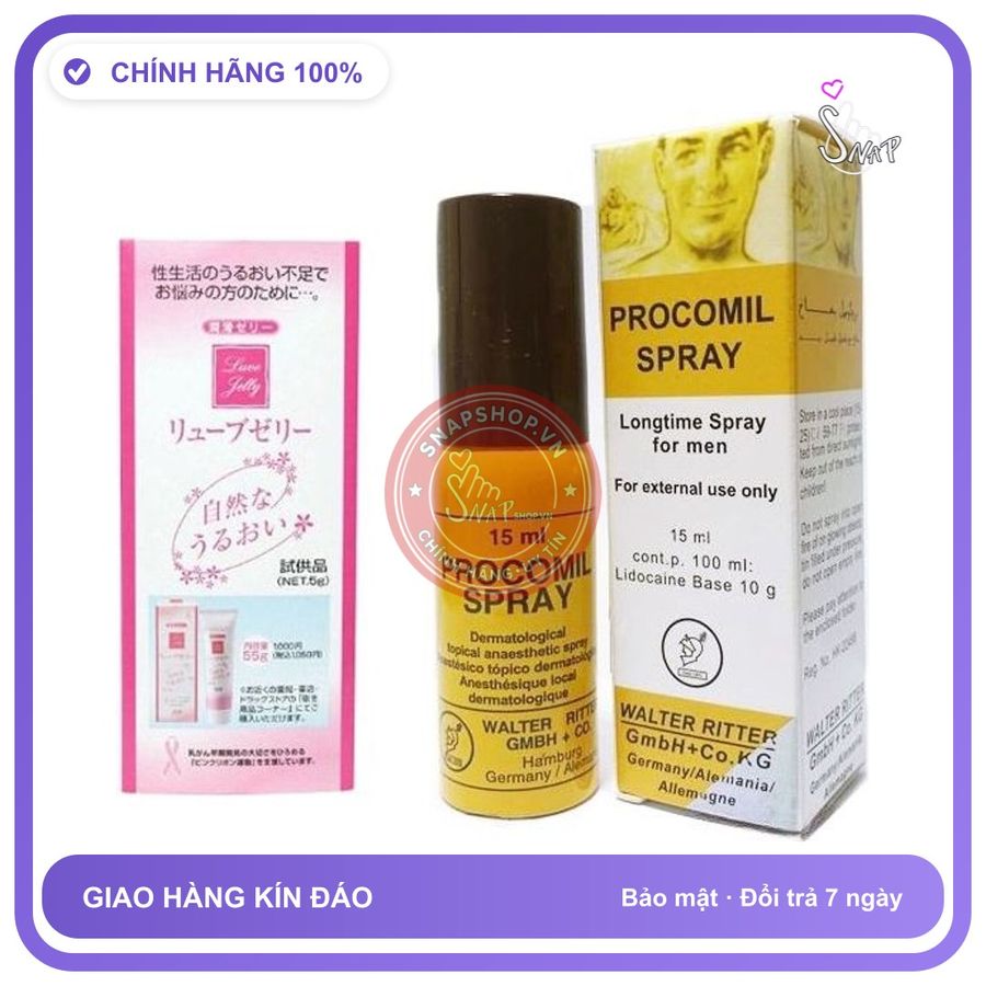(Che Tên) Xịt Procomil Delay Spray Của Đức Kèm Gel Nhật 5g - Snapshop