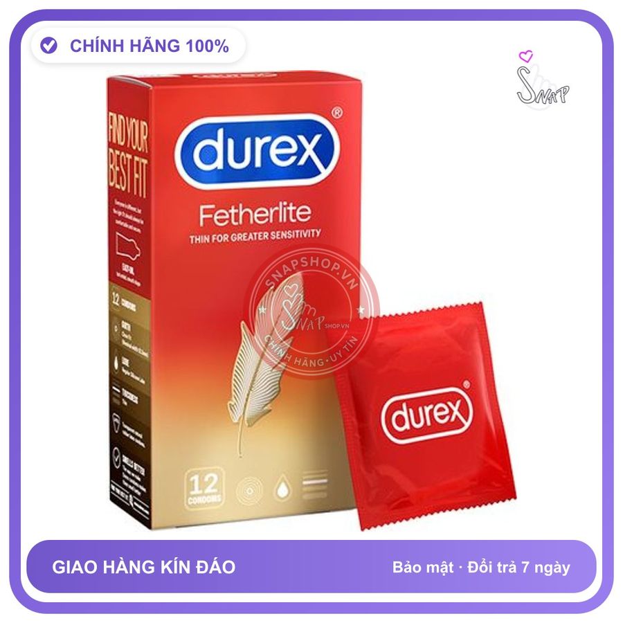 (Che Tên) Bao Cao Su Durex Fetherlite Chính Hãng Thái Lan 12s - Snapshop