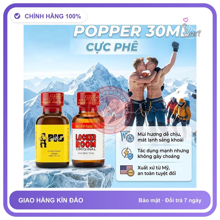(Che Tên) Combo 2 chai Popper 30ml USA,hàng chính hãng, sale giá sốc, cho top bot dùng chung, cực mạnh, phê lâu - Hàng Mới Về