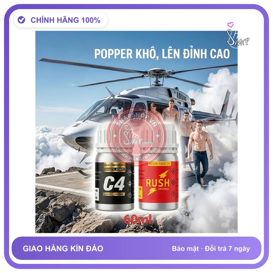 (Che Tên) Combo 2 chai Popper khô 60ml, cho top bot dùng chung, phê ngất ngây - Snapshop