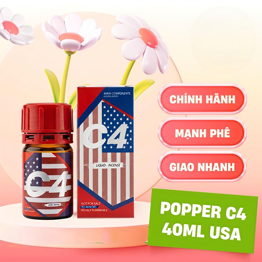 Popper mỹ 40ml ,tác dụng kích thích hưng phấn cực mạnh,phê lâu kéo dài, phê tới não 