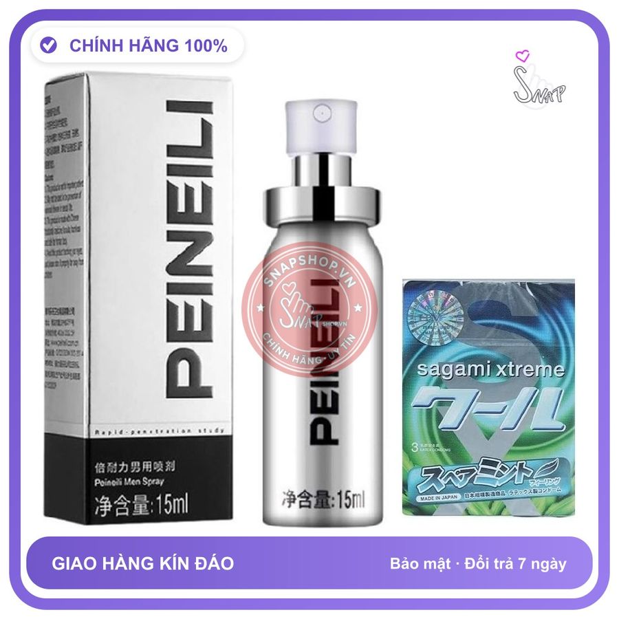 (Che Tên) Bcs kéo dài thời gian Sagami kèm xịt Peineili Spray - Snapshop