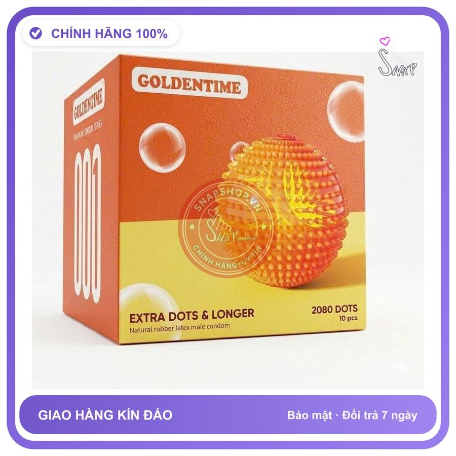 (Che Tên) Bao cao su Goldentime siêu gai, mang lại cảm giác mới lạ, Hộp 10b - Snapshop