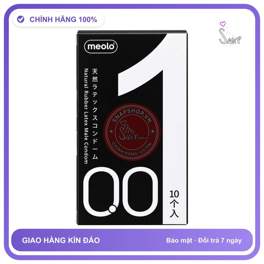 (Che Tên) Bao cao su Meolo 001 đen trơn, mỏng, cảm giác chân thật, nhỏ gọn Hỗ Trợ 24/7