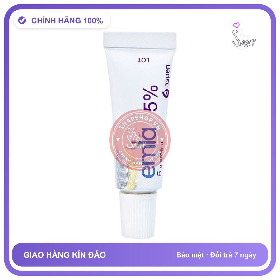 (Che Tên) Kem bôi Emla Cream 5% - Chống xuất tinh sớm - Tuýp 5g Chuẩn Auth