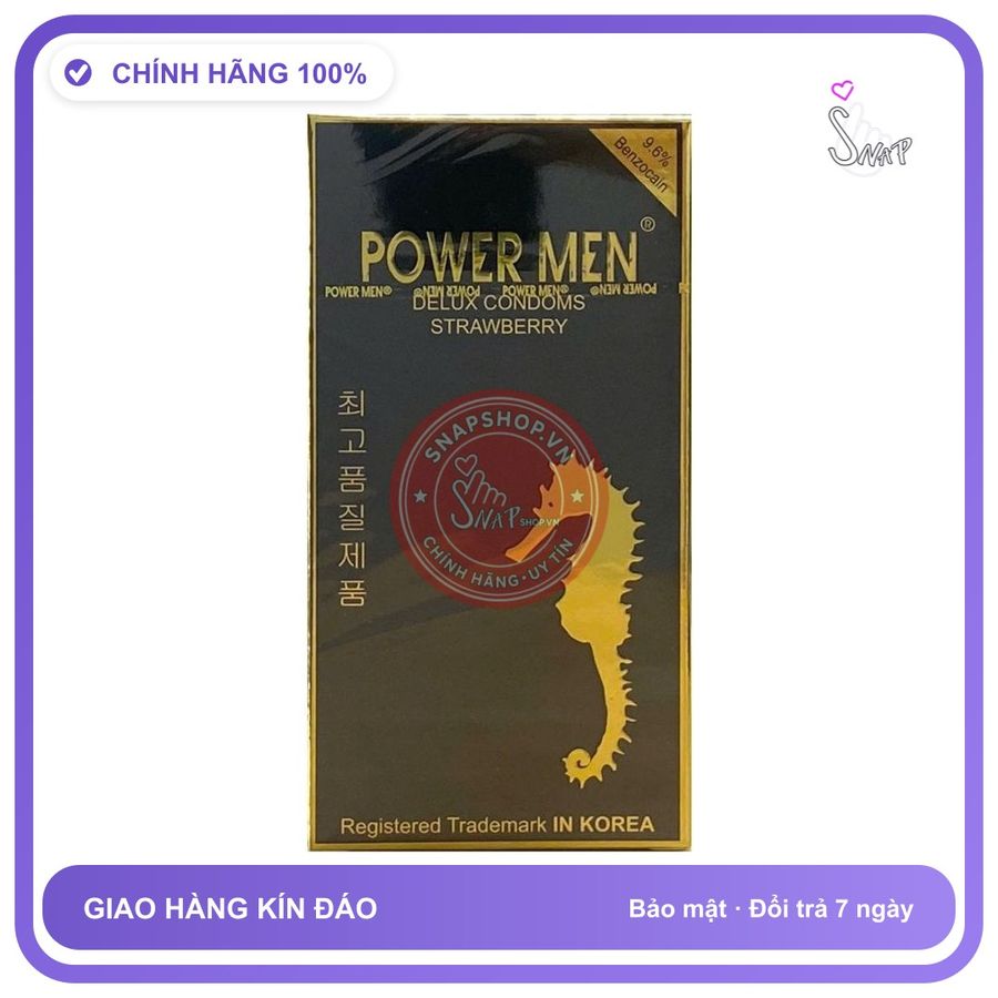 (Che Tên) Bcs Chống Xuất Tinh Sớm Có Gai Power Men Strawberry Bảo Mật Tuyệt Đối