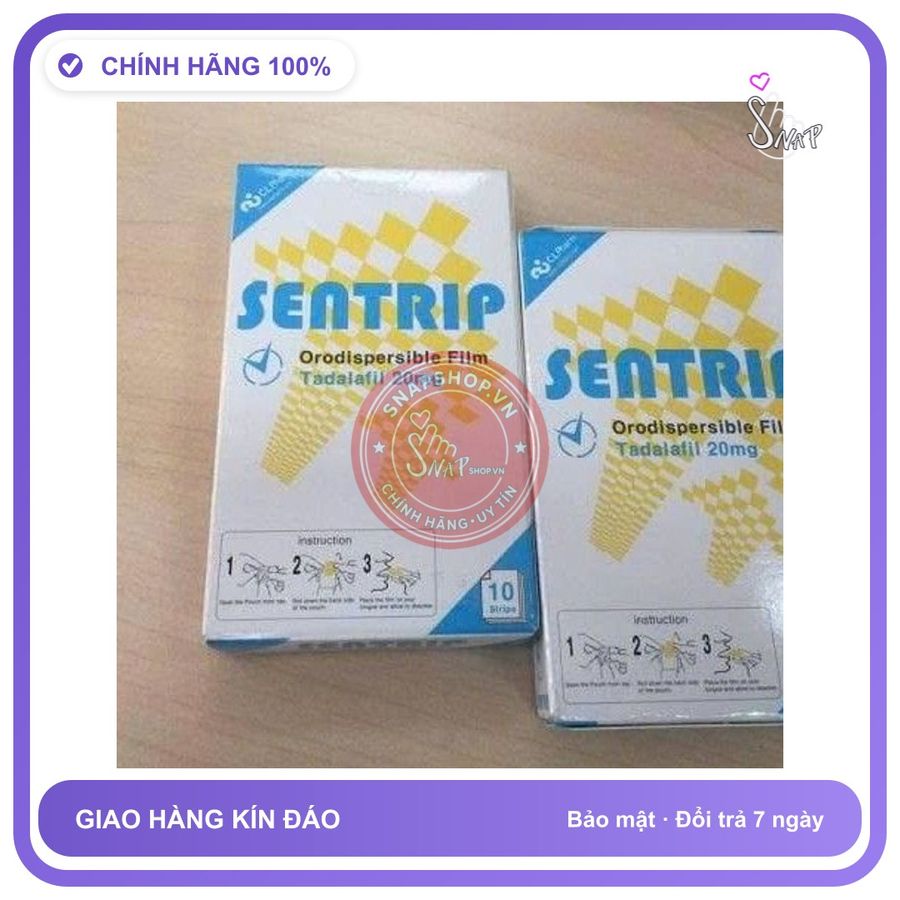 (Che Tên) Hộp 10 Tem Ngậm Sentrip Hỗ trợ Nam giới Bảo Mật Tuyệt Đối