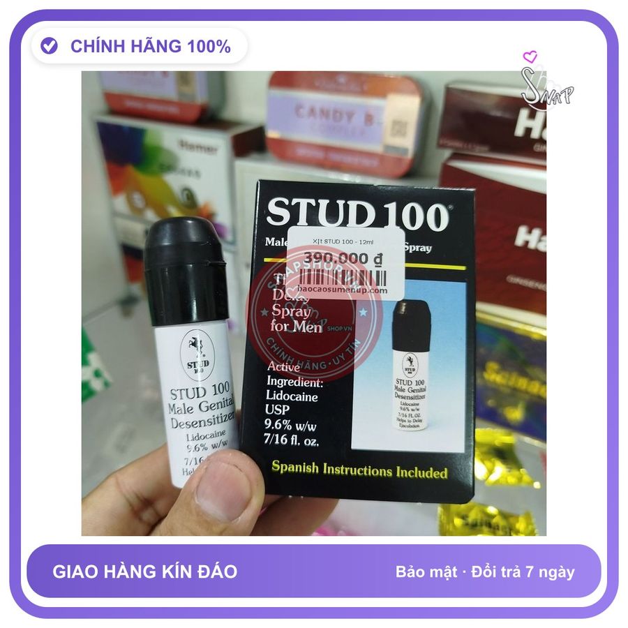 (Che Tên) Xịt Stud Delay Ejaculation For Men 100 chính hãng Hộp Trắng Kín