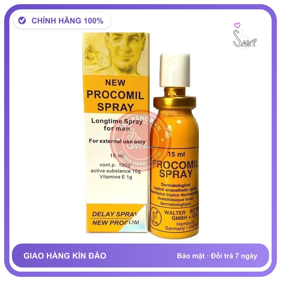(Che Tên) Lọ xịt Đức Procomil 15ml Hỗ Trợ 24/7