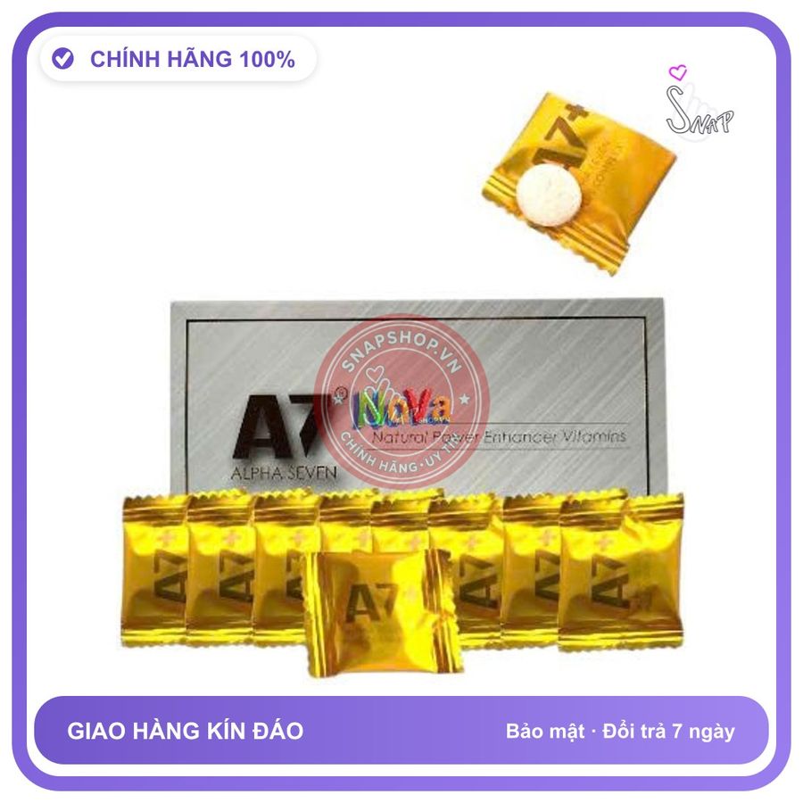 (Che Tên) Kẹo A7 USA Chính Hãng (Alpha Seven) - Hộp 10 Viên 363995 - Hàng Mới Về