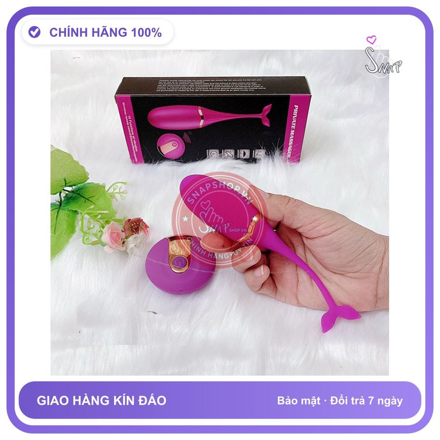 (Che Tên) Trứng rung tình yêu PRIVATE MASSAGER cá heo điều khiển từ xa 356258 Cao Cấp Bảo Đảm