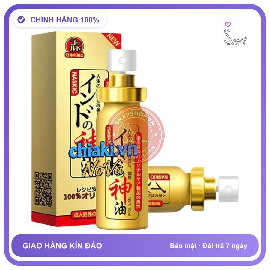 (Che Tên) Xịt Nhật Bản Naskic – hỗ trợ thơm lâu nam giới – Chai 10ml Chuẩn Auth