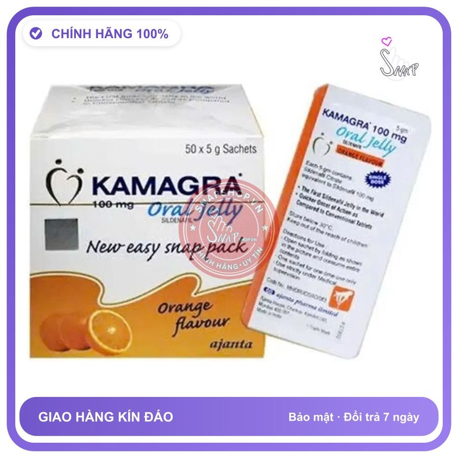 (Che Tên) Thạch siro Ấn Kamagaa gói 5g vị ngọt hương trái cây chăm sóc nam giới khỏe mạnh hơn Hộp Trắng Kín
