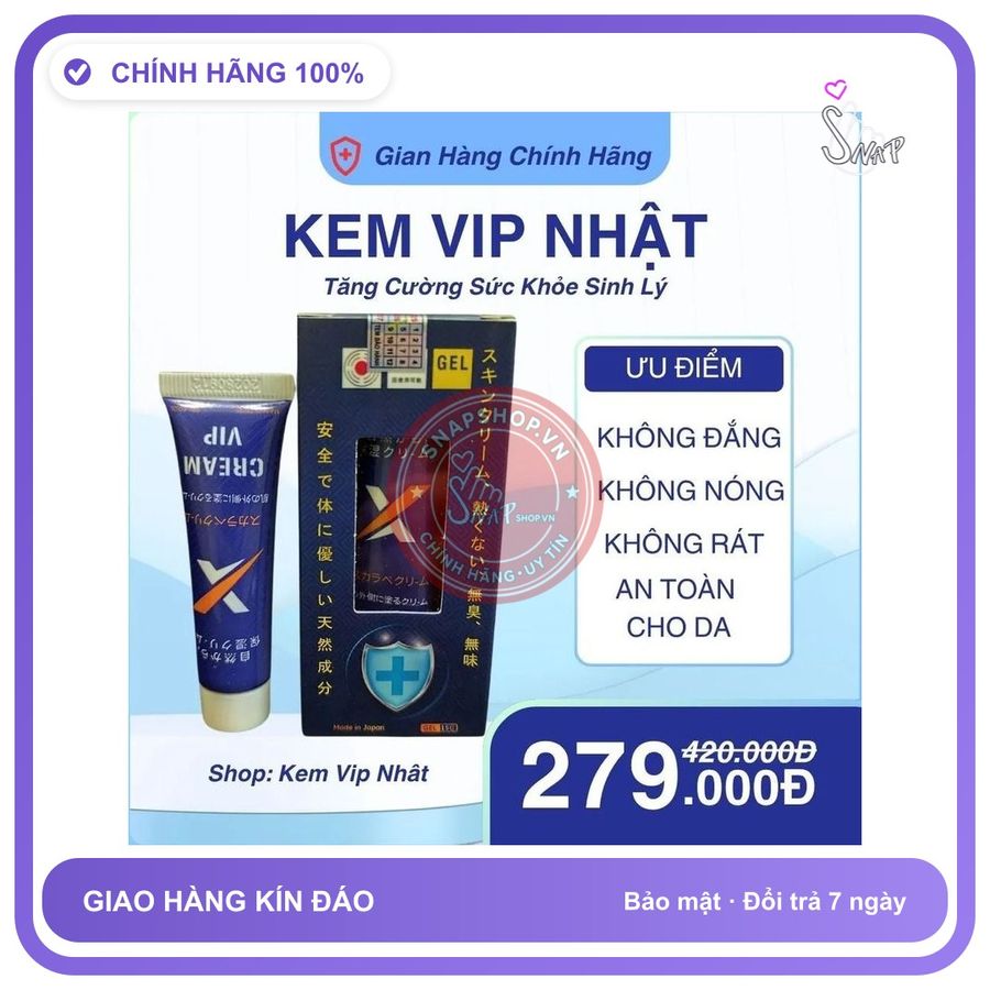 (Che Tên) Kem Vip Nhật - Cream Vip Japan Chính Hãng Chăm Sóc Nam Giới Ổn Áp Giao Nhanh Toàn Quốc
