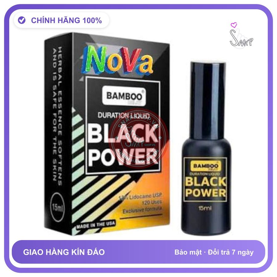 (Che Tên) Bamboo Delay Black Power – Hỗ trợ tăng thời gian quan hệ Bảo Mật Tuyệt Đối