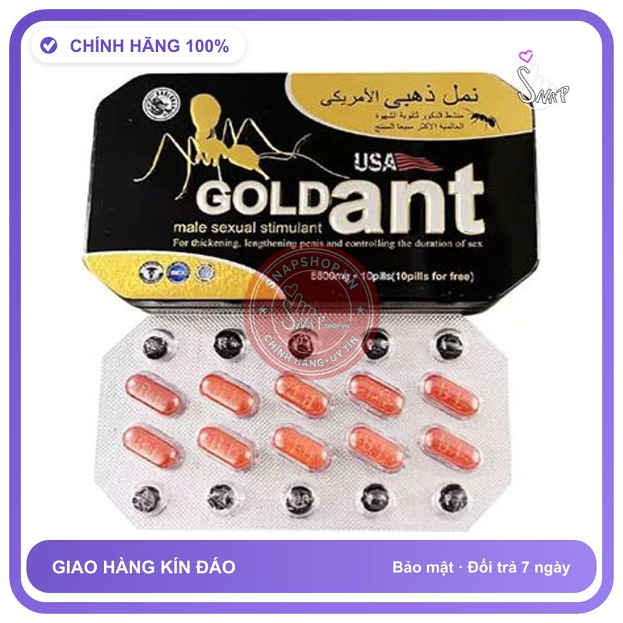 (Che Tên) Viên uống kiến vàng 8800mg 10 Viên tăng cường sinh lực nam giới 342391 Cao Cấp Bảo Đảm