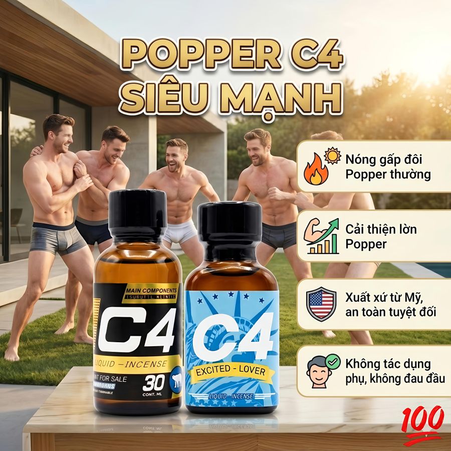Combo 2 chai Popper 30ml USA,Chính Hãng Cực Mạnh, Hít Xong Phê Liền, Che Tên 