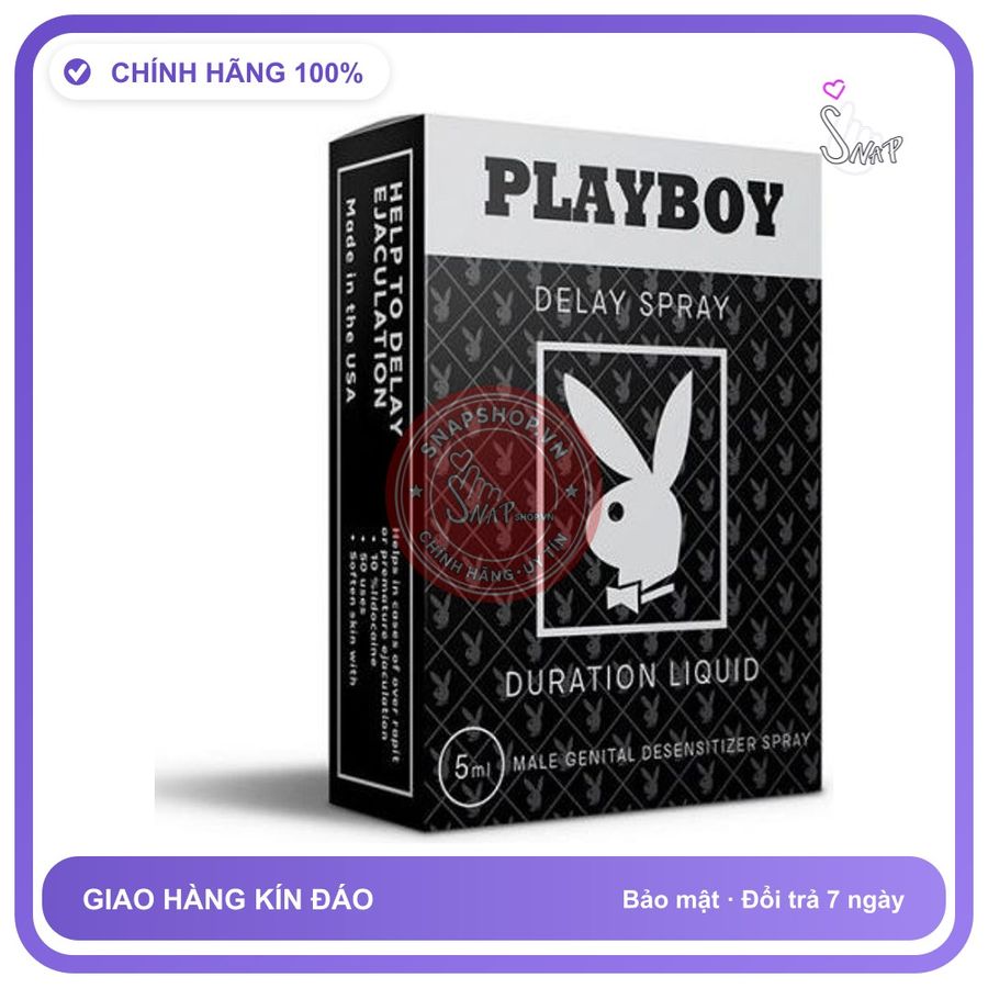 (Che Tên) Xịt Anh PlayBoy Black – Kéo Dài Thời Gian – 5ml 335722 Chuẩn Auth