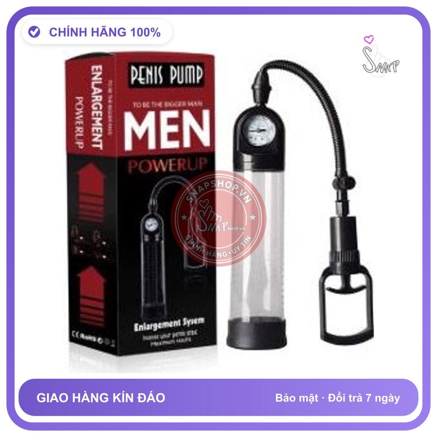 (Che Tên) Máy tập tăng kích thước dương vật Powerup – Máy tập to dương vật kéo tay có đồng hồ Powerup Hỗ Trợ 24/7