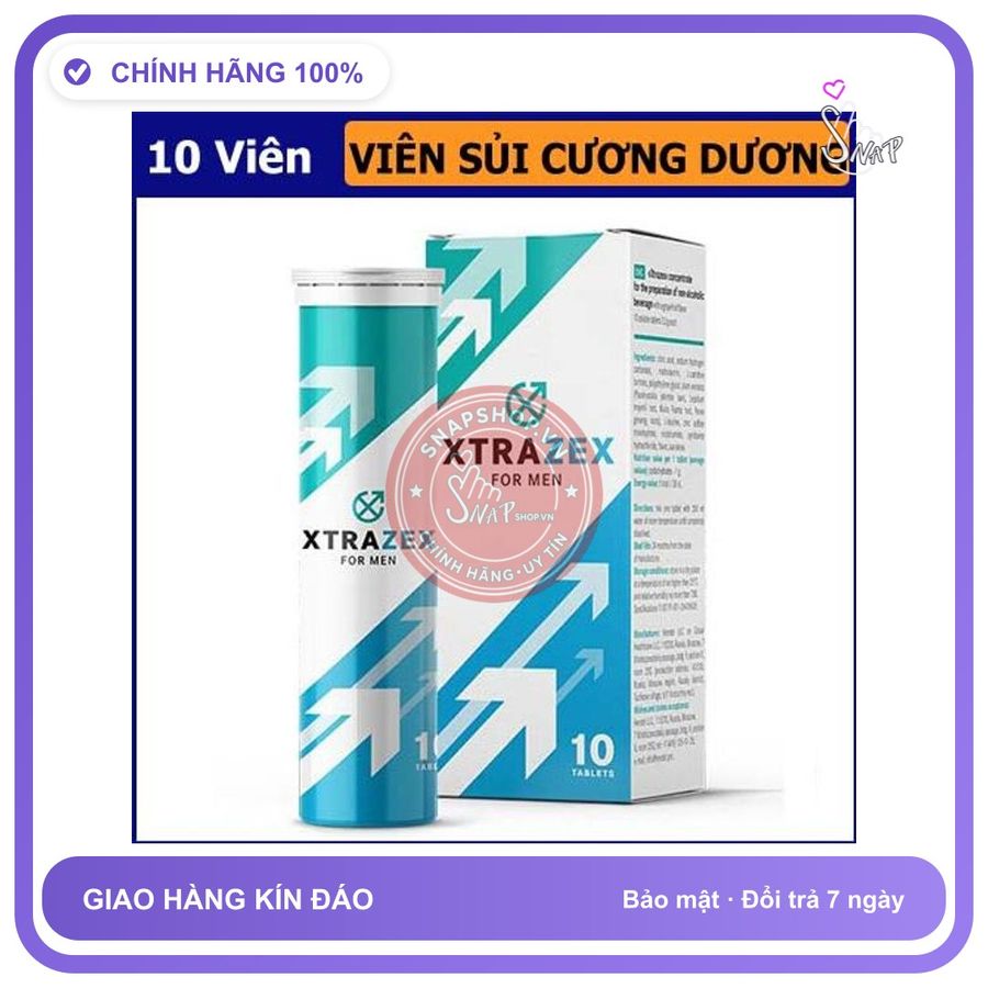 (Che Tên) Viên sủi XTRAZEX cho quý ông - Hỗ trợ tăng cường sinh lý, nâng cao ham muốn và phục hồi sức khỏe thân mật, vitamin C tự nhiên. - Hàng Mới Về
