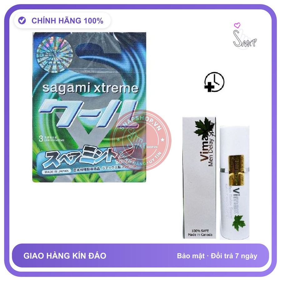 (Che Tên) Bcs kéo dài thời gian Sagami + xịt dành cho nam giới Bảo Mật Tuyệt Đối