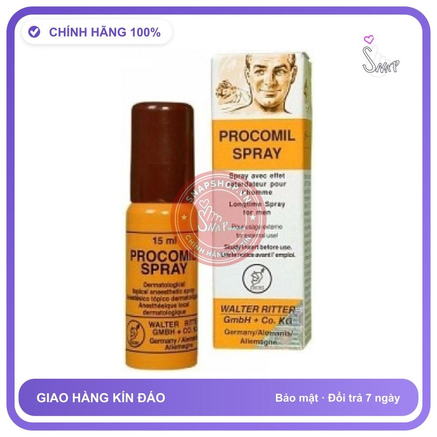 (Che Tên) Xịt hỗ trợ kéo dài cho nam Procomil Spray của Đức - 15ml Giao Nhanh Toàn Quốc