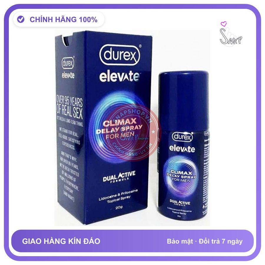 (Che Tên) Xịt chống xuất tinh sớm Durex Elevate Climax Delay Spray Giao Nhanh Toàn Quốc