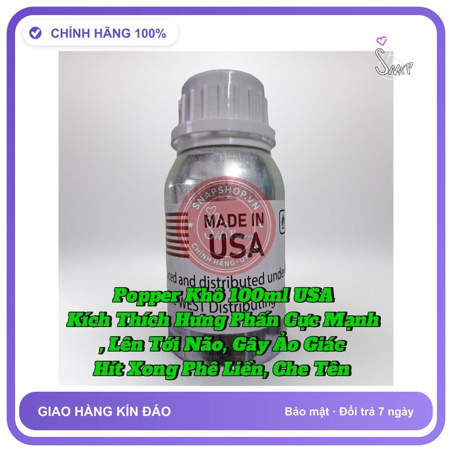 (Che Tên) Popper Khô 100ml USA, Kích Thích Hưng Phấn Cực Mạnh, Hít Xong Phê Liền, Che Tên Giao Nhanh Toàn Quốc