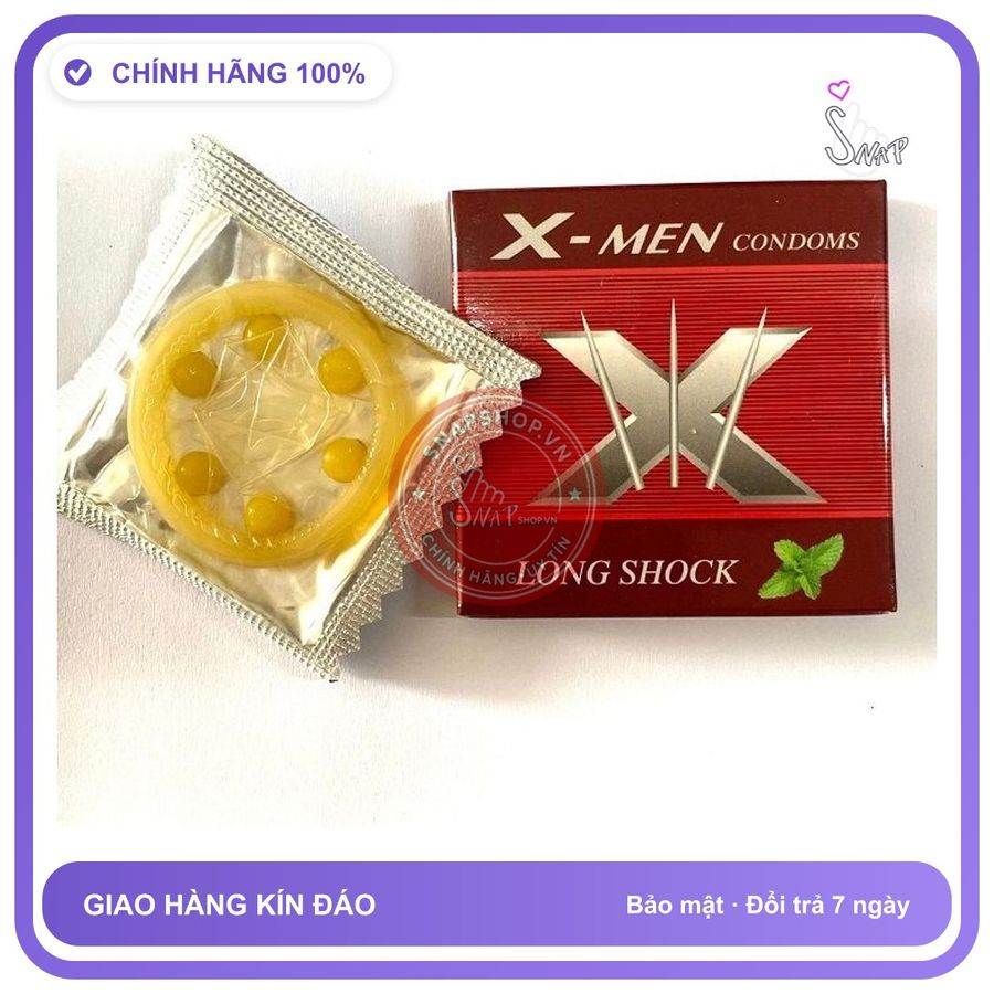 (Che Tên) Bao cao su Xmen 6 bi lớn chính hãng Thái Lan 10s Chuẩn Auth