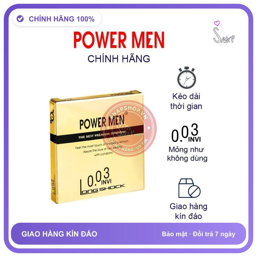 (Che Tên) BCS Power Men 0.03 Invi Long Shock Giúp Kéo Dài Thời Gian Chuẩn Auth