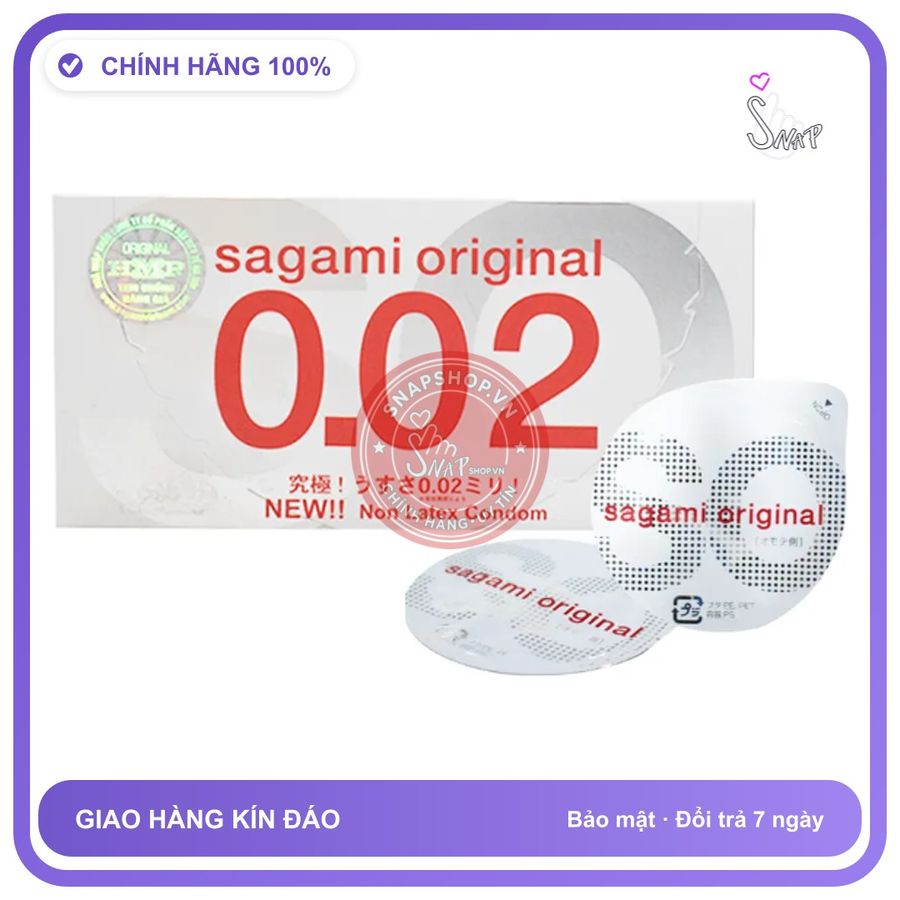 (Che Tên) Bao cao su siêu mỏng Sagami Original 0.02 Hỗ Trợ 24/7