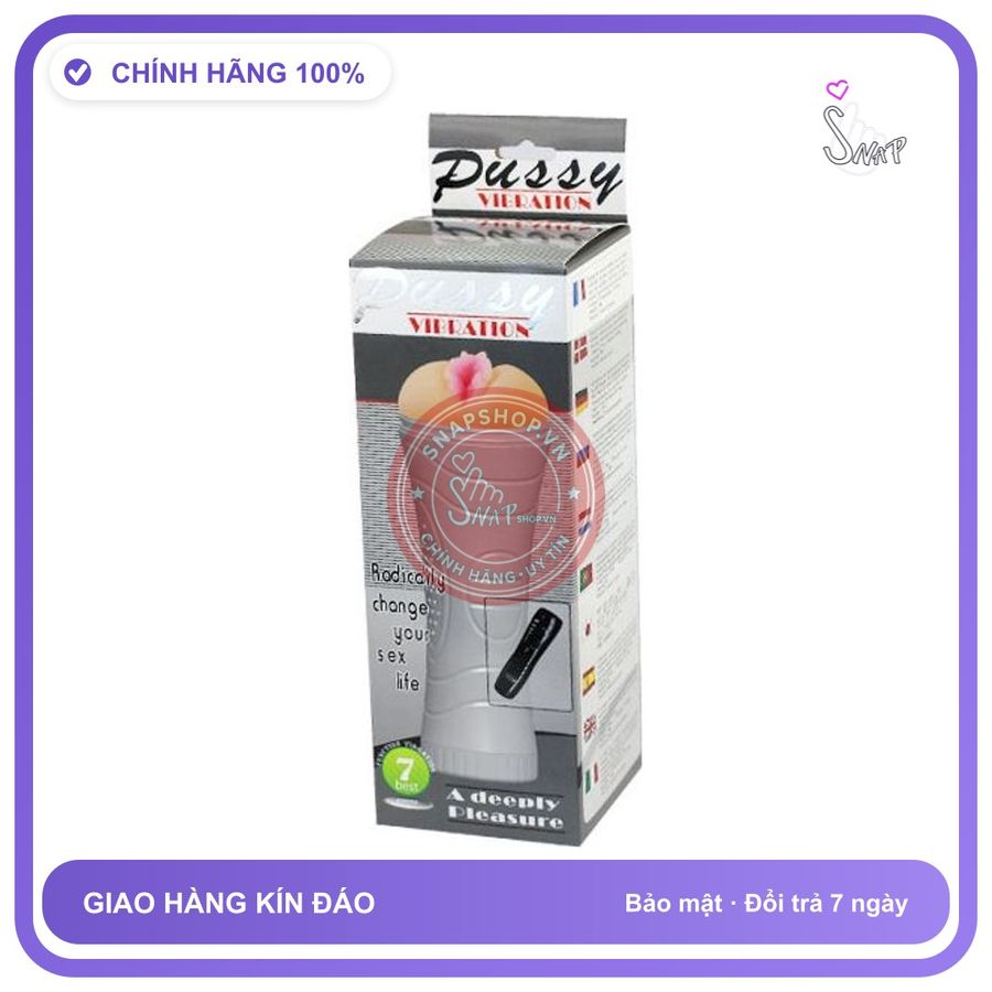 (Che Tên) máy massage Âm đạo giả cao cấp, Cốc cho nam âm đạo giả 7 CHẾ ĐỘ PUSSY hàng chính hãng tặng kèm pin và gel bôi Chuẩn Auth