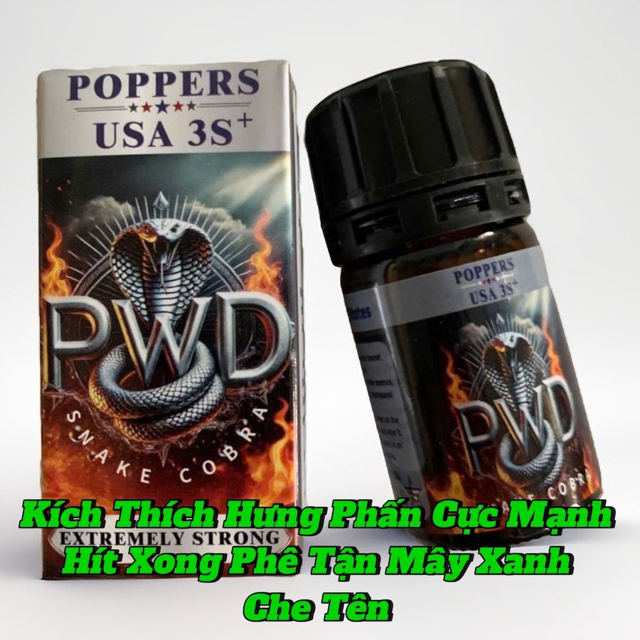Chai Hít Popper 40ml USA, Tác Dụng Nhanh, Phê Lâu Kéo Dài, Che Tên 