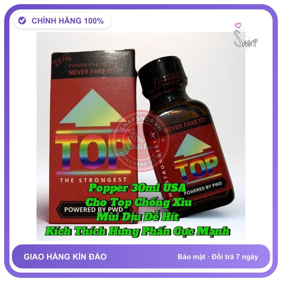 (Che Tên) Popper 30ml USA, Cho Top, Chống Xìu, Hỗ Trợ Cương Cứng, Kích Thích Hưng Phấn Cực Mạnh, Hít Xong Phê Ngay - Hàng Mới Về