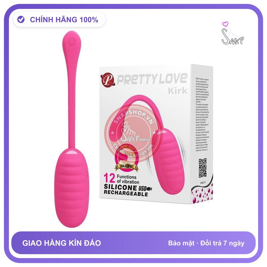 (Che Tên) Trứng Rung Sạc USB Siêu Mạnh Giá Rẻ Pretty Love Kirk Hộp Trắng Kín