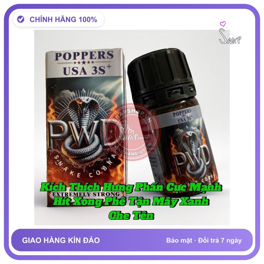 (Che Tên) Chai Hít Popper 40ml USA, Tác Dụng Nhanh, Phê Lâu Kéo Dài, Che Tên - Snapshop
