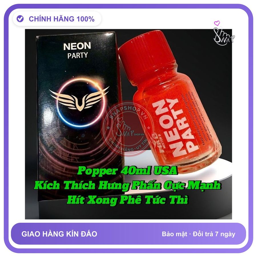 (Che Tên) Popper 40ml USA, Mẫu Mới, Kích Thích Cực Mạnh, Hít Xong Phê Liền, Che Tên Bảo Mật Tuyệt Đối