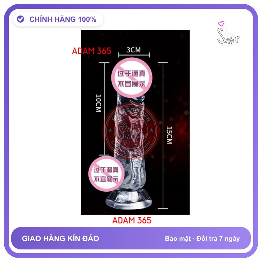 (Che Tên) Dương vật giả silicon y tế cao cấp hít sàn massage, size 15x3,0cm Hỗ Trợ 24/7