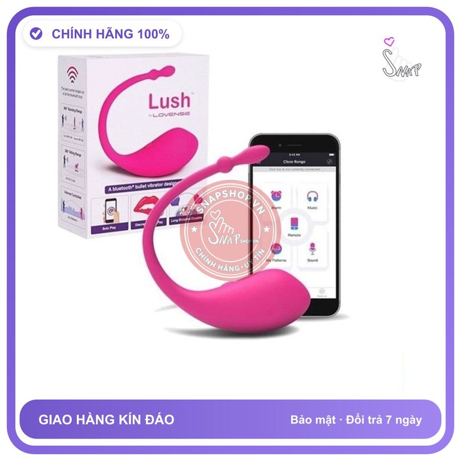 (Che Tên) Trứng rung Lovense Lush điều khiển từ xa không giới hạn khoảng cách Hỗ Trợ 24/7