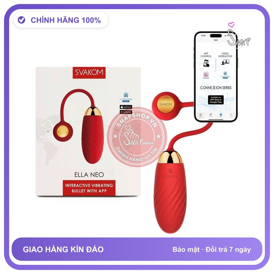 (Che Tên) Trứng Rung Không Dây Điều Khiển Bằng Smartphone Svakom Ella Neo Giao Nhanh Toàn Quốc